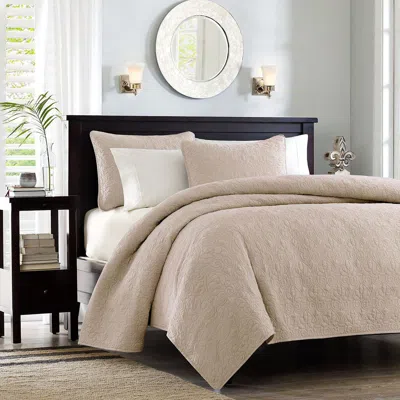 Ashley Quebec King/california King Reversible Quilt Set In Khaki