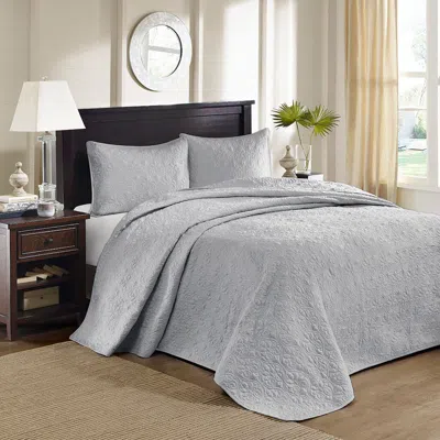 Ashley Quebec Queen Reversible Bedspread Set In Gray