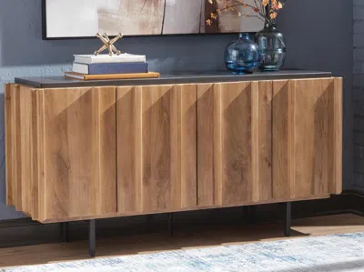 Ashley Quintavious Accent Cabinet In Brown/charcoal