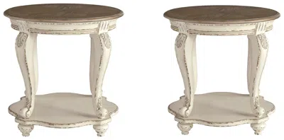 Ashley Realyn 2 End Tables In White/brown