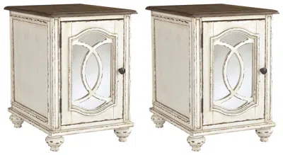 Ashley Realyn 2 End Tables In White/brown