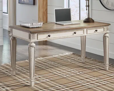 Ashley Realyn 60" Home Office Desk With Usb Charging In White/brown