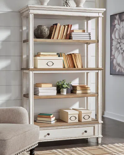 Ashley Realyn 75" Bookcase With 3 Shelves In Brown/white