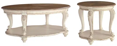 Ashley Realyn Coffee Table With 1 End Table In White/brown