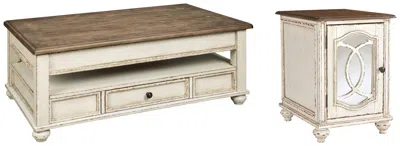 Ashley Realyn Coffee Table With 1 End Table In White/brown