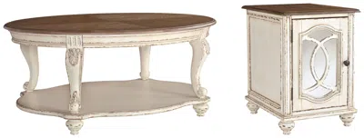 Ashley Realyn Coffee Table With 1 End Table In White/brown