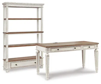 Ashley Realyn Home Office Desk And Storage In White/brown
