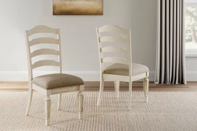 Ashley Realyn Ladderback Dining Chair In Chipped White