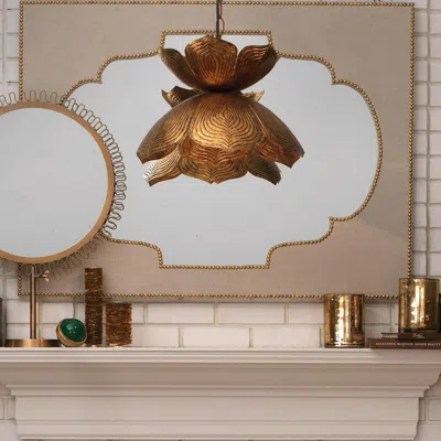 Ashley Relaxed Elegance Lily Pendant Light In Antique Gold