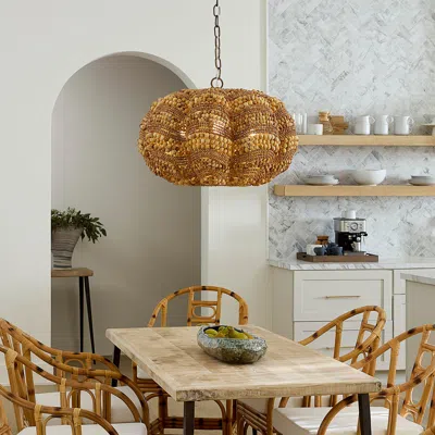 Ashley Relaxed Elegance Savoy 4-light Solid Chandelier In Natural