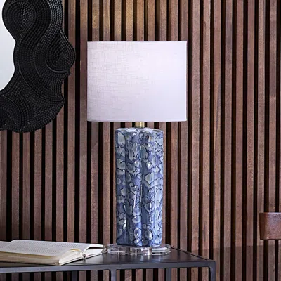 Ashley Relaxed Elegance Solid Table Lamp In Blue