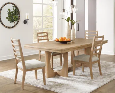 Ashley Rencott Dining Table And 4 Chairs In Light Brown