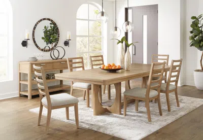 Ashley Rencott Dining Table And 6 Chairs In Light Brown