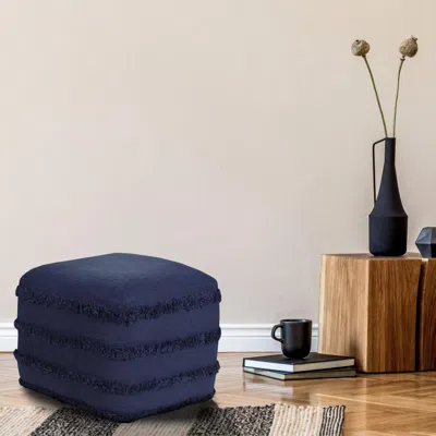 Ashley Revelation Striped Pouf In Blue