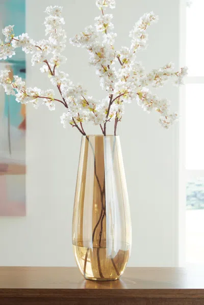Ashley Rhettman Tall Indoor/outdoor Vase In Amber