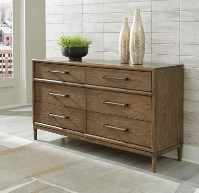 Ashley Roanhowe 6 Drawer Dresser In Brown