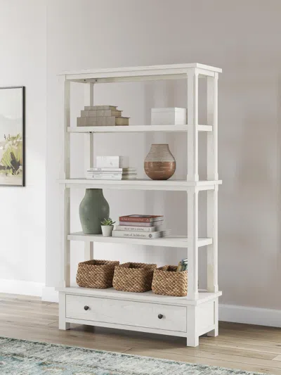 Ashley Robbinsdale 75" Bookcase In Antique White