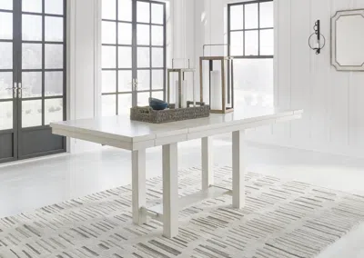 Ashley Robbinsdale Counter Height 62"-86" Extendable Dining Table In Antique White