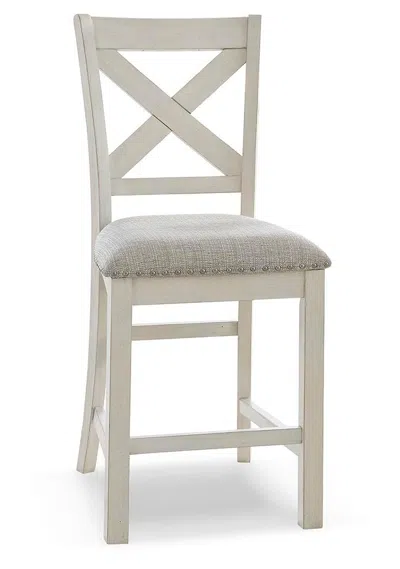 Ashley Robbinsdale Counter Height Barstool In Antique White