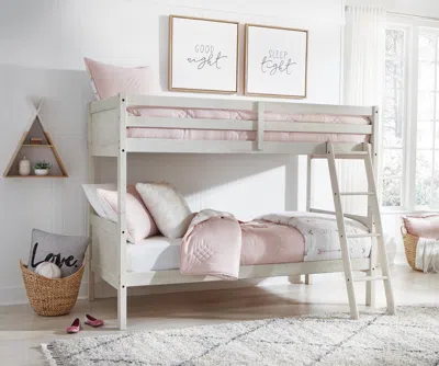 Ashley Robbinsdale Twin/twin Bunk Bed With Ladder In Antique White