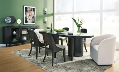 Ashley Rowanbeck Dining Table And 6 Chairs In Black