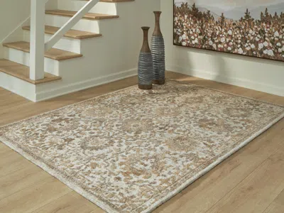 Ashley Sableridge Medium Rug In Ivory/taupe/camel