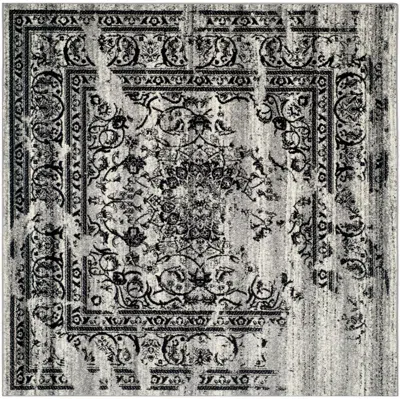 Ashley Safavieh Adirondack Sierra 10' X Square Area Rug In Silver/black