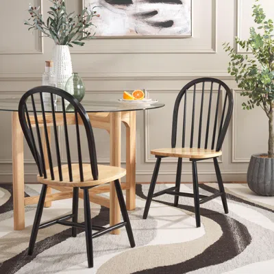 Ashley Safavieh Camden Dining Chair (set Of 2) In Natural/black