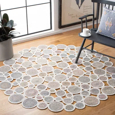 Ashley Safavieh Cape Cod Collection Agnela 5' X Round Rug In Green/ivory