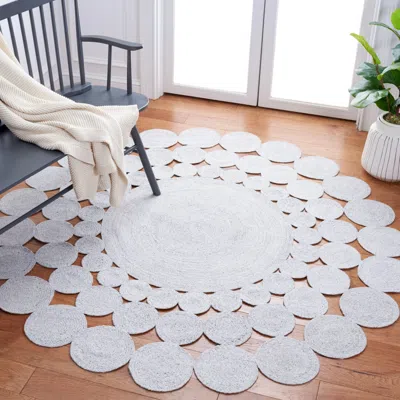 Ashley Safavieh Cape Cod Collection Hledis 4' X Round Rug In Gray