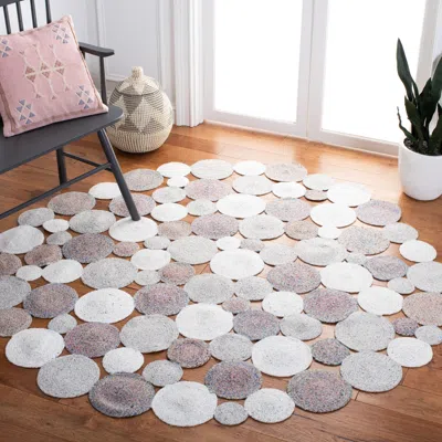 Ashley Safavieh Cape Cod Collection Modesta 6' X Round Rug In Gray/ivory