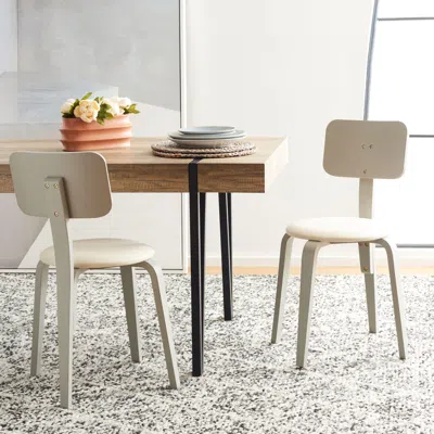 Ashley Safavieh Jo Dining Chair (set Of 2) In Gray/cream