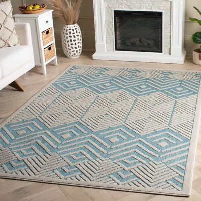Ashley Safavieh Milos Chava 9' X 12' Area Rug In Turquoise/ivory