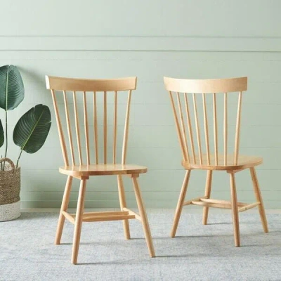 Ashley Safavieh Parker Spindle Back Dining Side Chair (set Of 2) In Natural
