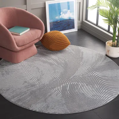 Ashley Safavieh Revive Fennigje 6' 7" X Round Area Rug In Gray