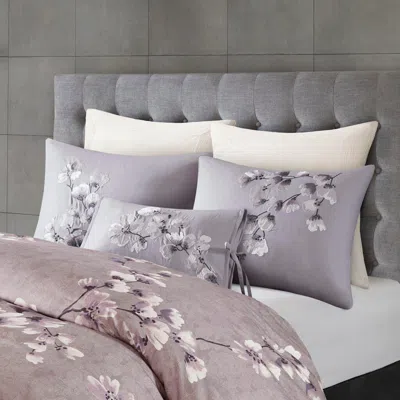 Ashley Sakura Blossom 12x20" Embroidered Oblong Decorative Pillow In Lilac