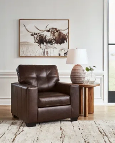 Ashley Santorine Leather Chair Leather In Dark Brown