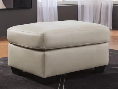 Ashley Santorine Leather Ottoman Leather In Bone