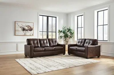 Ashley Santorine Sofa And Loveseat In Dark Brown