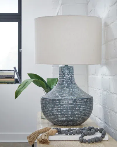Ashley Schylarmont Table Lamp In Antique Gray/white