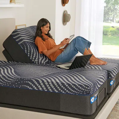 Ashley Sealy Ease 4.0 Queen Adjustable Base Mattress In Black