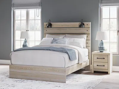 Ashley Senbry Queen Panel Bed In Tan