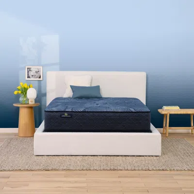 Ashley Serta Perfect Sleeper Cobalt Calm Plush 13.25" Twin Mattress In Dark Blue