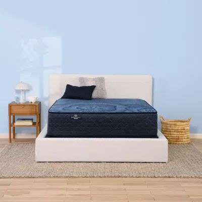 Ashley Serta Perfect Sleeper Endearing Nights 14" Hybrid Plush Queen Mattress In Dark Blue