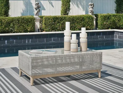 Ashley Seton Creek Outdoor Coffee Table In Gray