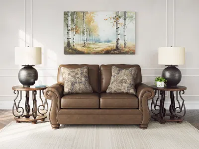 Ashley Shadsburne Loveseat In Earth