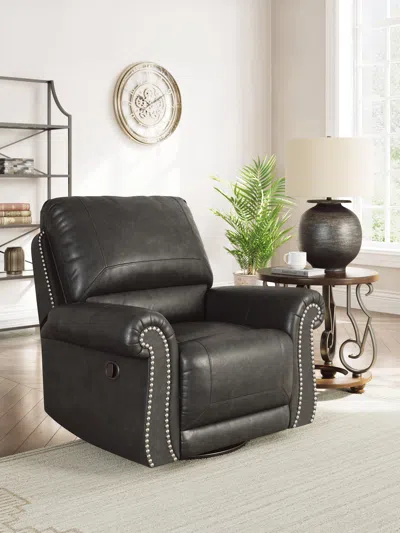 Ashley Shadsburne Manual Swivel Glider Recliner In Granite