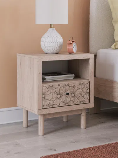 Ashley Shapella 22" 1 Drawer Nightstand In Tan
