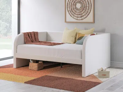 Ashley Shapella Full Upholstered Day Bed In Tan/white