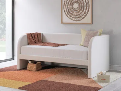 Ashley Shapella Twin Upholstered Day Bed In Tan/white